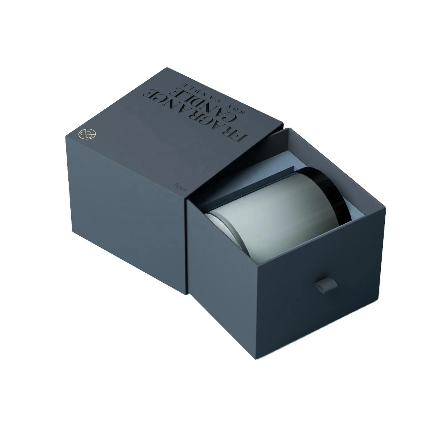 Cardboard Candle Packaging Box - grey chipboard gift box