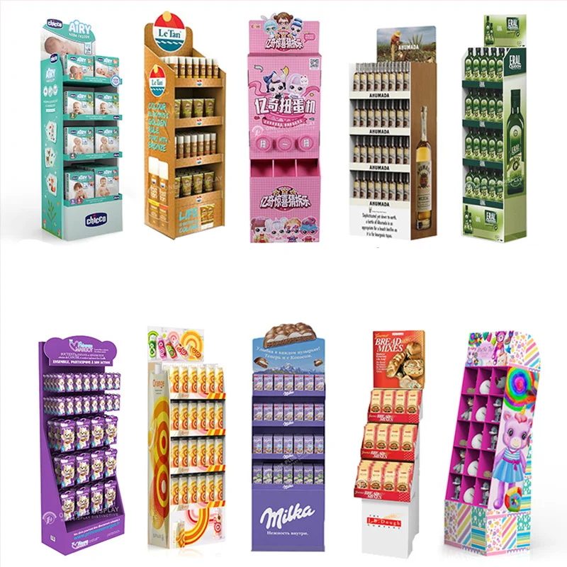 Floor Display Stand - grey chipboard gift box