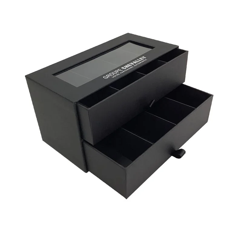 Paper Insert Drawer Box - grey chipboard gift box