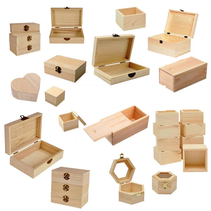 Wood Board Drawer Box - grey chipboard gift box
